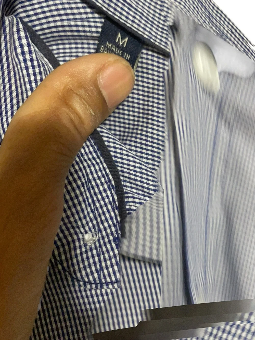 Jachs Men's Blue Micro-Check Dress Shirt